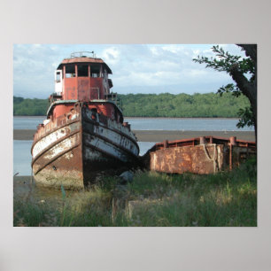 Plakat/Druck: Weggeworfener Schlepper Poster
