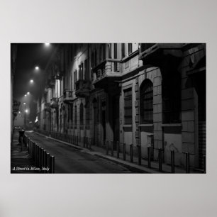 Plakat: Eine Straße in Mailand, Italien Poster