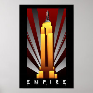 Plakat - Empire State Building Art Deco