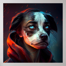 Plakat Frau Fanatsy Dog