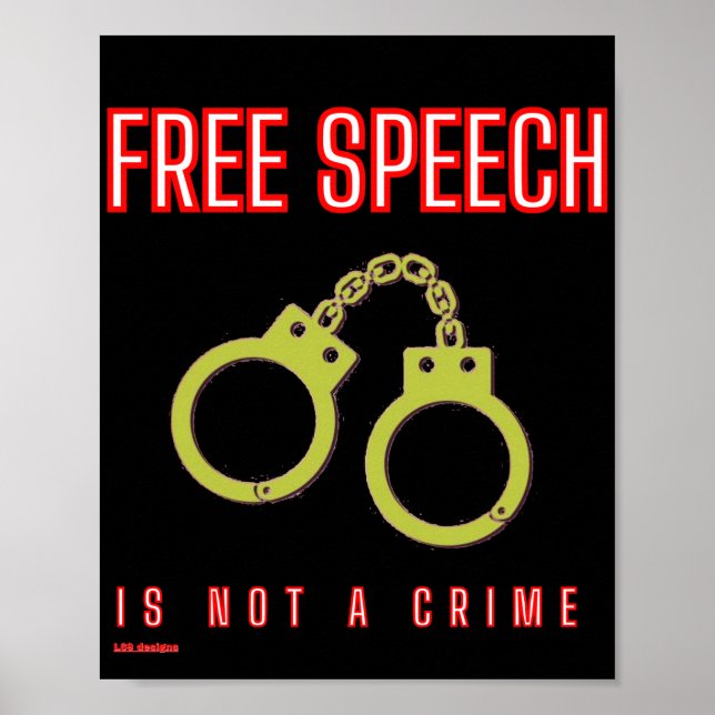 Plakat "FREE SPRECHEN IST KEINE STRAFE" (Vorne)