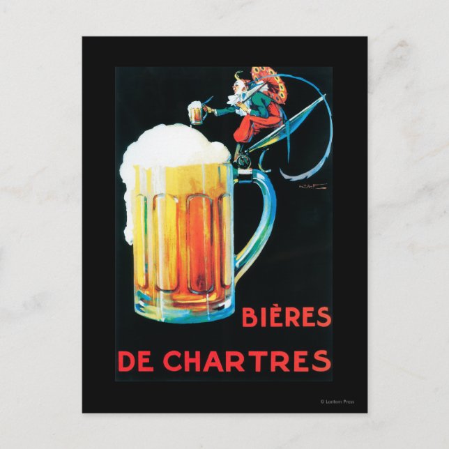 Plakat für Bier von Chartres Postkarte (Vorderseite)