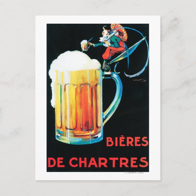 Plakat für Bier von Chartres Postkarte (Vorderseite)