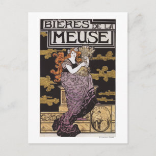 Plakat für Bieres de la Meuse Postkarte