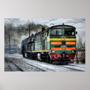 Plakat für die Fotografie von Lokomotiven nah