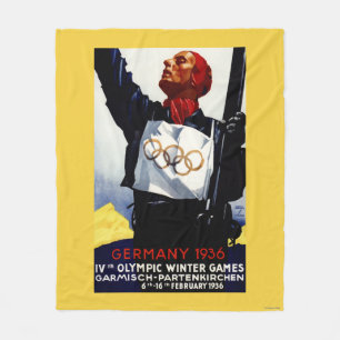 Plakat für die Olympischen Winterspiele 1936 Fleecedecke
