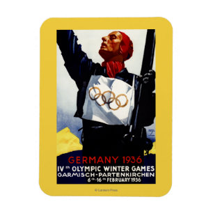 Plakat für die Olympischen Winterspiele 1936 Magnet