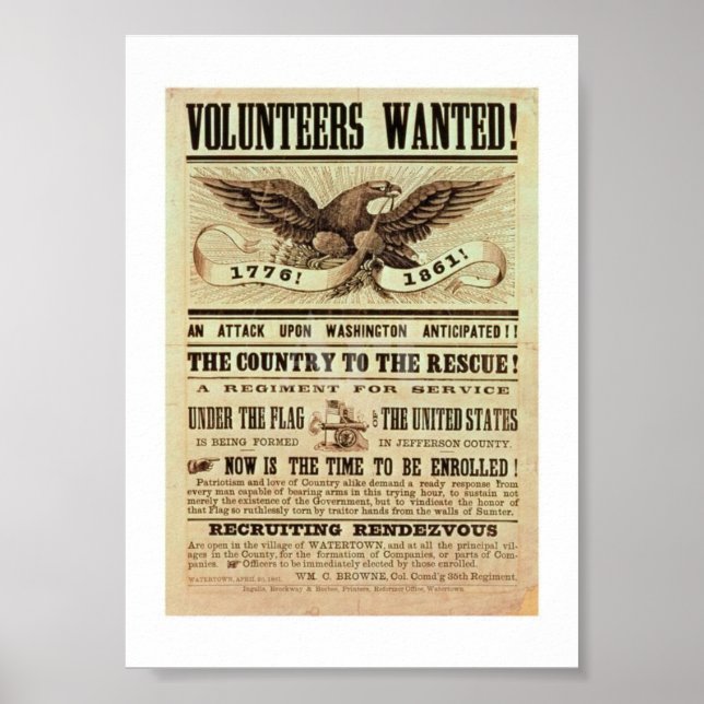 Plakat für die Wiederbelebung ziviler Kriege (Vorne)