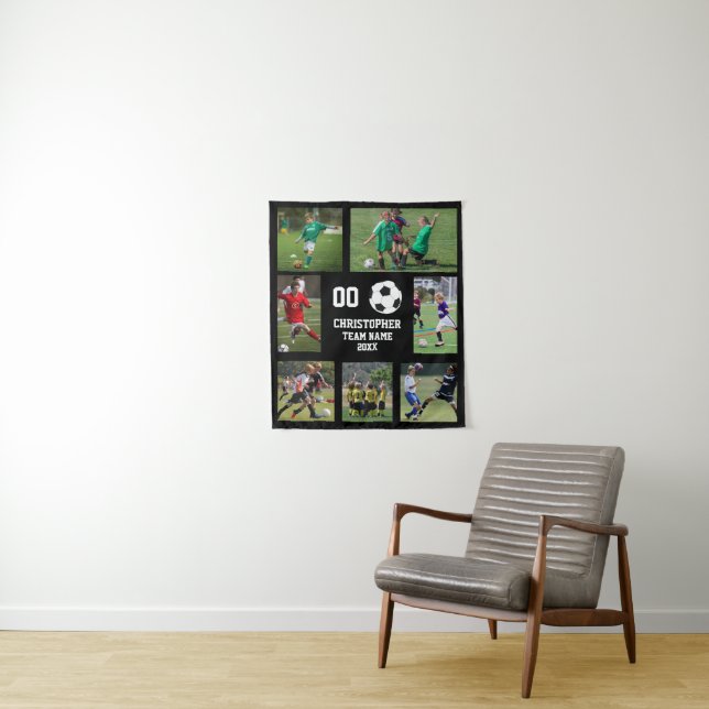 Plakat für Fußballteam 7 Foto Wandteppich (Beispiel)