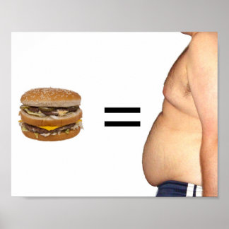 Plakat für Gewichtsabnahme Fast Food Gesunde Ernäh