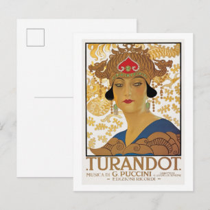 Plakat für Giacomo Puccinis Oper 'Turandot' 1926 Postkarte