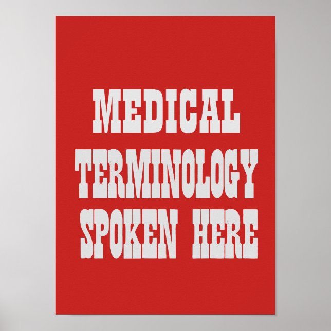 Plakat für medizinische Terminologie (Vorne)