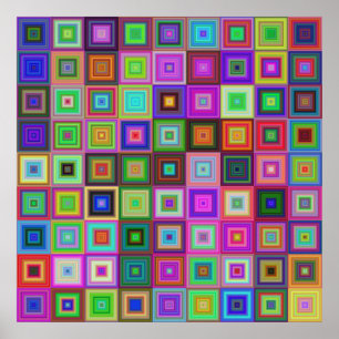 Plakat für Regenbogenquadrate