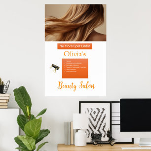 Plakat für Schönheitssalon Keine mehr gespaltenen 