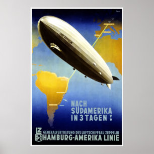 Plakat Graf-Zeppelin Vintage German Travel