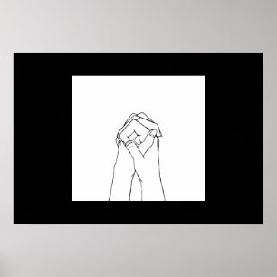 Plakat-haltene Schwarzweiss-Hände Poster