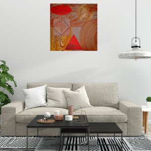 Plakat Holz - texturierte geometrische Formen