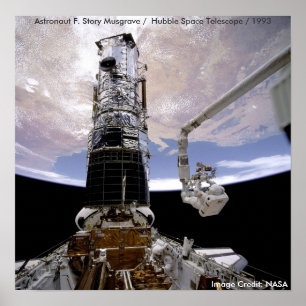 Plakat/Hubble/Bemühung/Astronaut Musgrave Poster