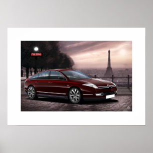 Plakat-Illustration Citroen C6 Poster
