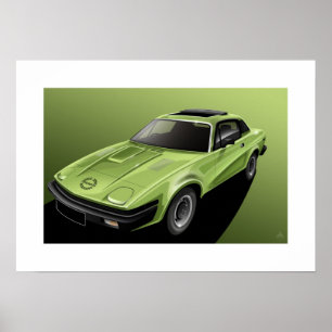Plakat-Illustration Triumphs TR7 Poster