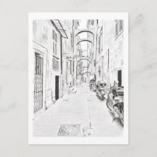 Plakat Italienische Schmalstraße Postkarte