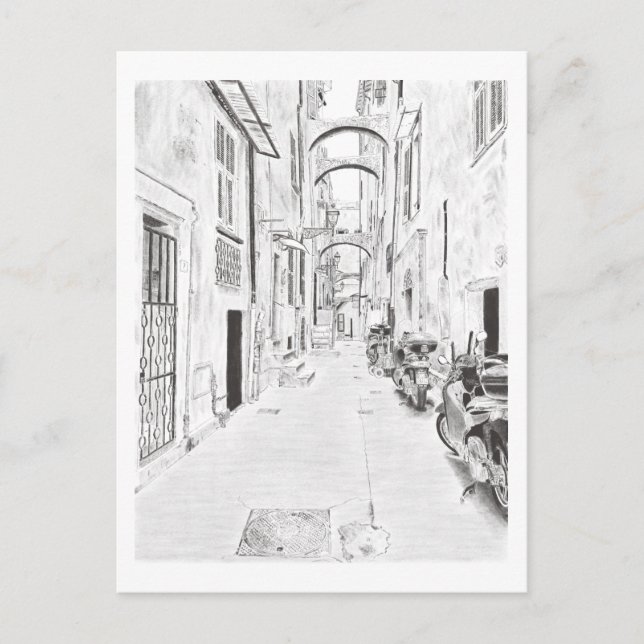 Plakat Italienische Schmalstraße Postkarte (Vorderseite)