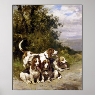 Plakat: Jagd-Hunde - Vintage Hundekunst durch de Poster
