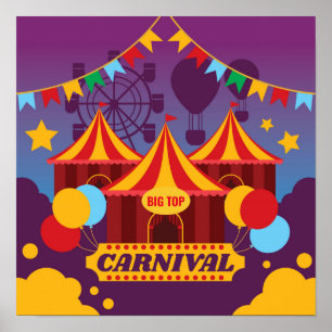 Plakat - Karneval Zirkuszelt
