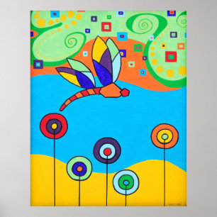Plakat: Libellen-und Lutscher-Blumen Poster
