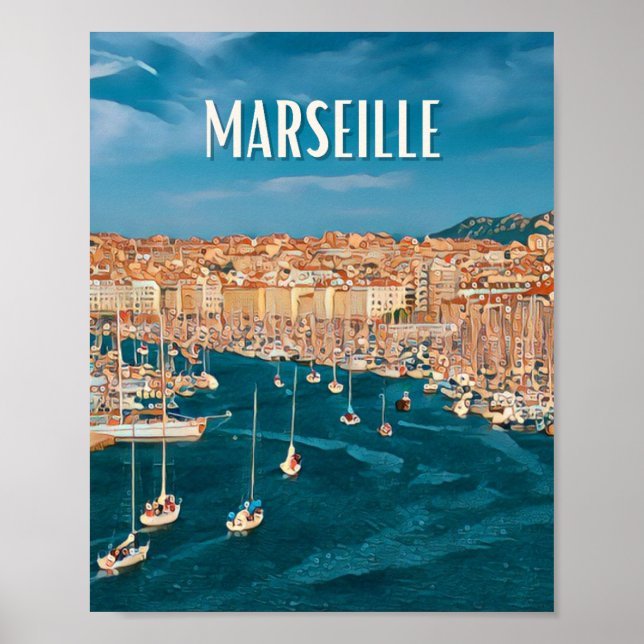 Plakat Marseille Foto Vintage (Vorne)