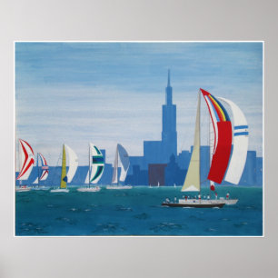 Plakat "Michigansee - Chicago "