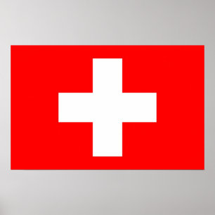 Plakat mit Flagge von der Schweiz