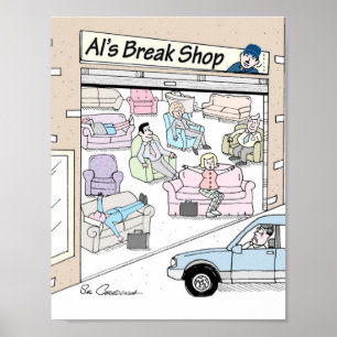 Plakat mit Mechaniker-Cartoon DURCH Salz Caradonna
