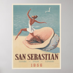 Plakat mit San Sebastián Werbungs-Druck