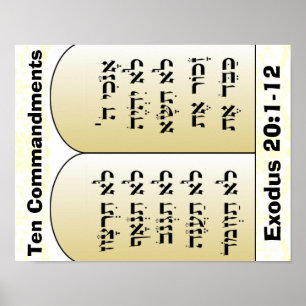 Plakat mit zehn Geboten