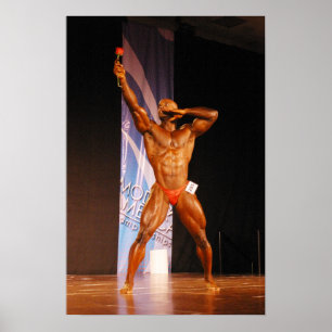 Plakat, Morris Mendez, Bodybuilder mit einer Rose Poster