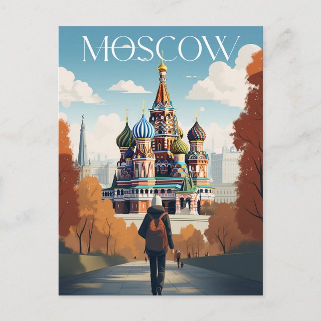 Plakat - Moscow - Russia - Saint Basil’s Cathedral Postkarte (Vorderseite)