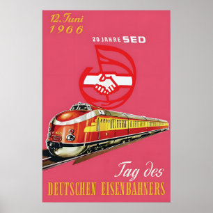 Plakat Ostdeutsche Eisenbahn 1966 20 Jahre SED