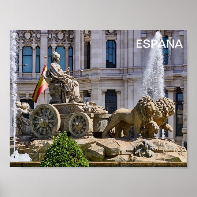 plakat Plaza Cibeles von Madrid, Spanien, (Vorne)