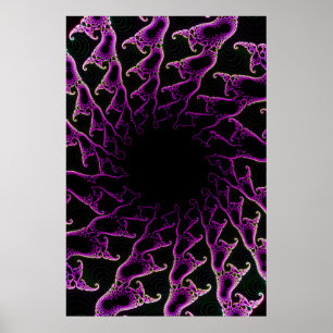 Plakat: Psychedelische Fraktal-Turbulenz Poster