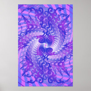 Plakat: Psychedelische lila Spirale: Vektorkunst Poster