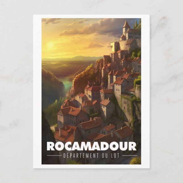 Plakat Rocamadour - Frankreich - Departement Lot - Postkarte (Vorderseite)