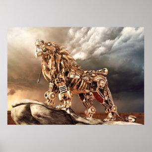 Plakat SteamPunk GOLD LEON