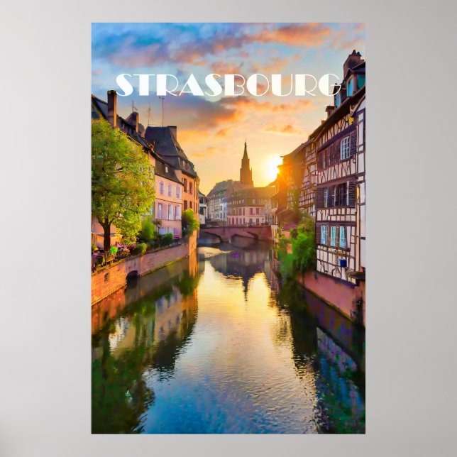Plakat Straßburg Foto Vintage (Vorne)