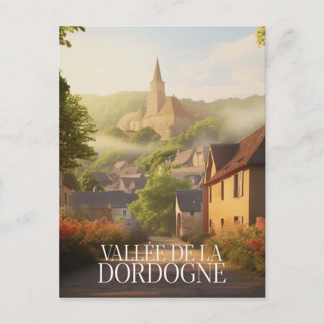 Plakat - Tal des Dordogne - 24 - illulamino Postkarte (Vorderseite)