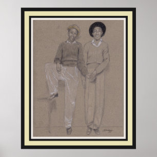 Plakat, ursprüngliche Kunst von 2 schwarzen Poster