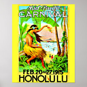 Plakat-Vintage Reise Kunst-Honolulu Poster