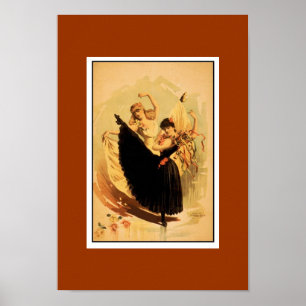 Plakat Vintage-Theater Zwei Tänzer
