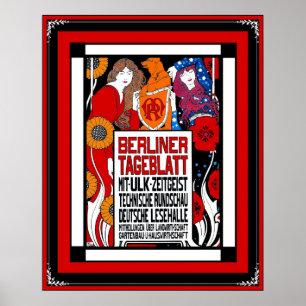 Plakat Vintage-Zeitung Berliner Tageblatt 1899