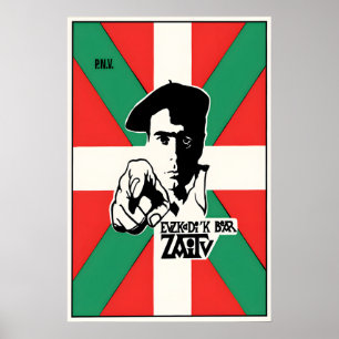 Plakat zum Spanischen Bürgerkrieg Baskische Nation